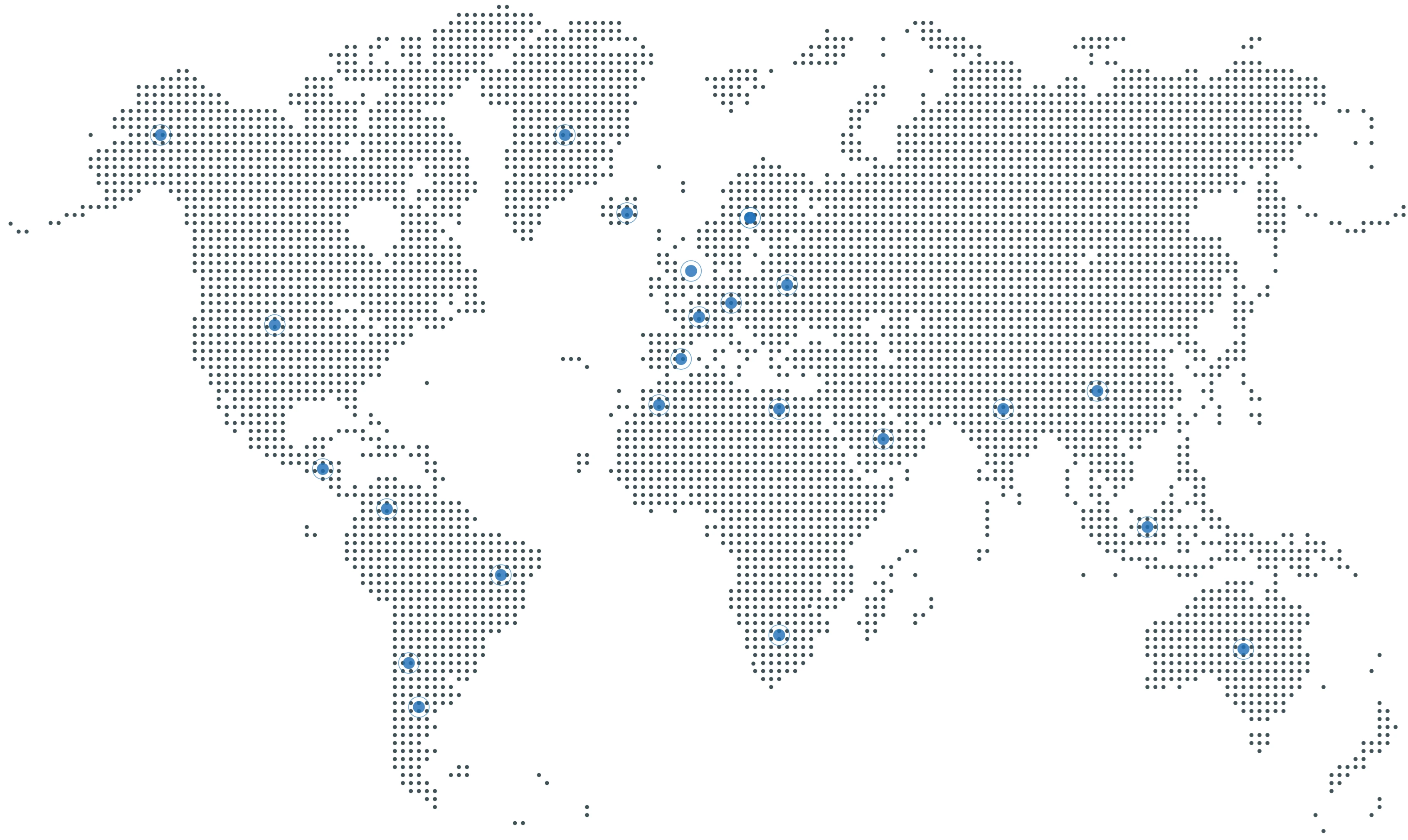 Map showing the locations of the ZEN Bearing logistics network